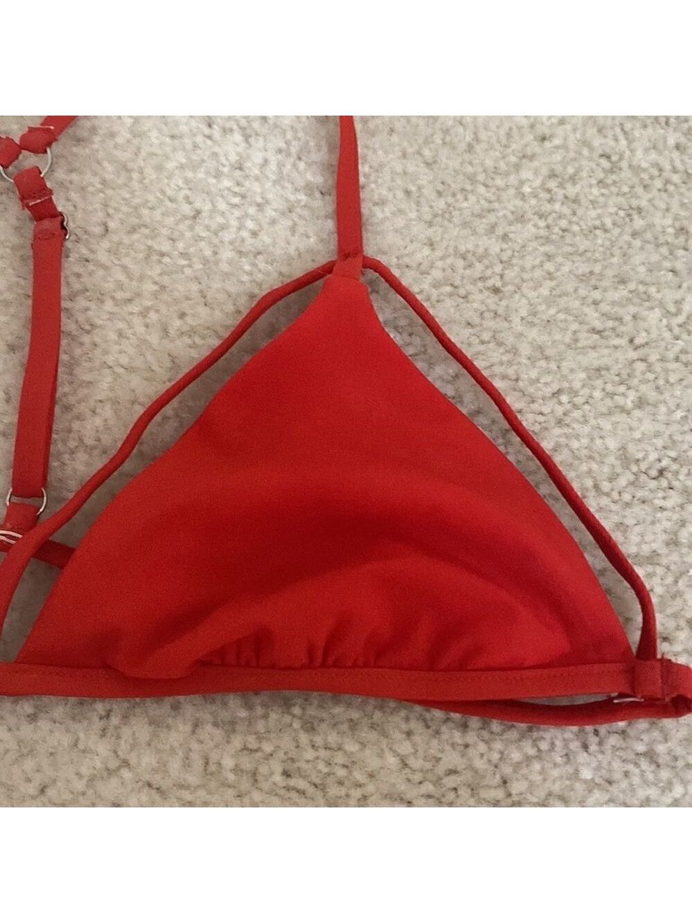 Blue Life Triangle Bikini Top Red Adjustable T-Strap - Picture 4 of 8